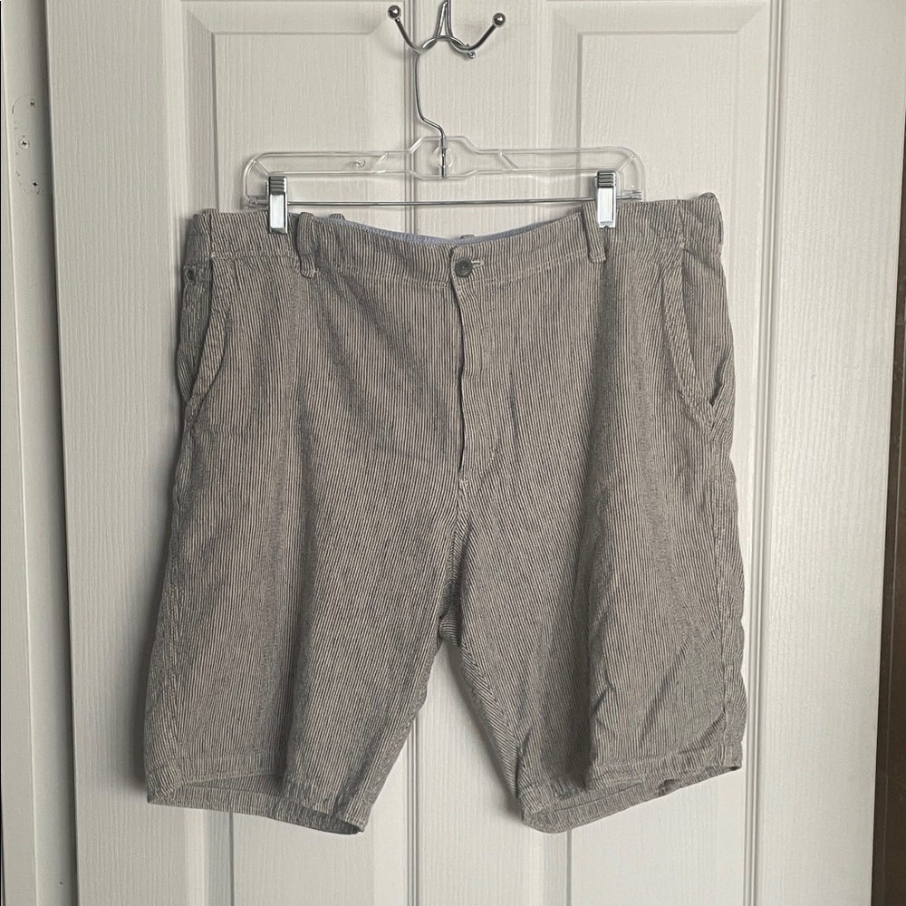 G H Bass & Co.  -  Cream and Navy Striped Shorts.